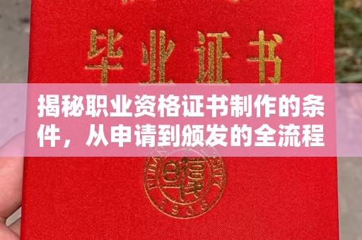 睢阳揭秘职业资格证书制作的条件，从申请到颁发的全流程解析